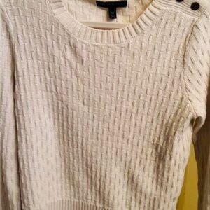 Cream Knit Sweater w/ Shoulder Buttons ☁️